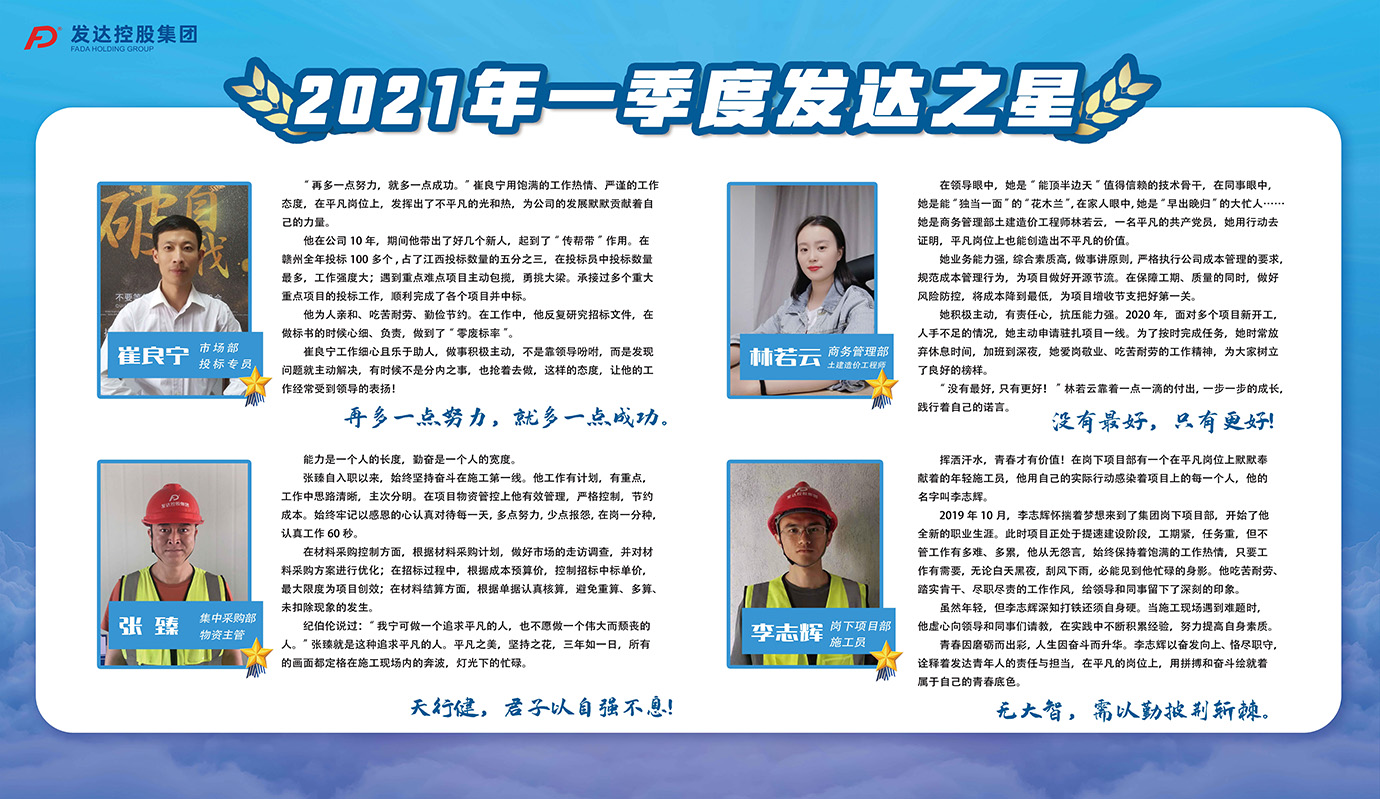 2021年一季度發(fā)達(dá)之星