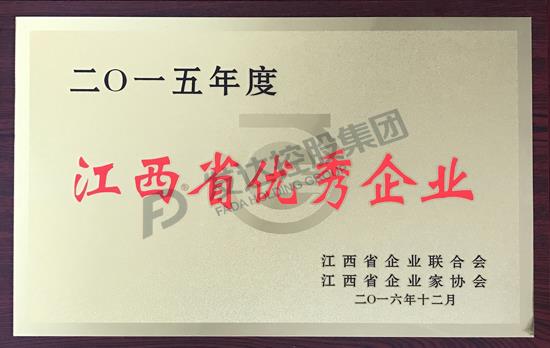 2015年度江西省優(yōu)秀企業(yè)獎(jiǎng)牌