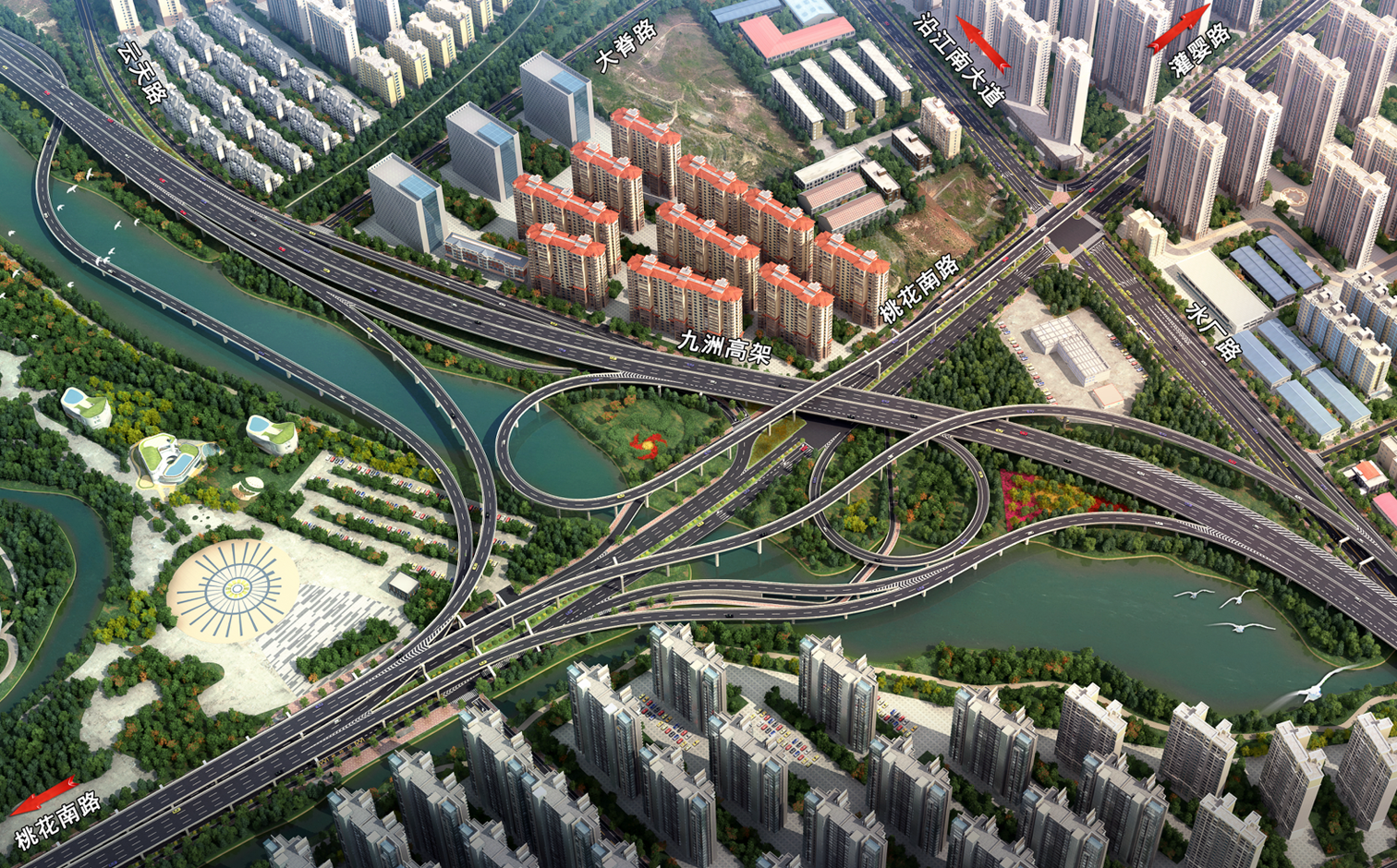 桃花南路快速化改造工程首根墩柱成功澆筑